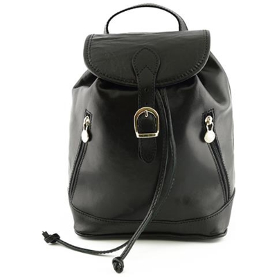 Zaino In Pelle Colore Nero - Pelletteria Toscana Made In Italy - Zaino