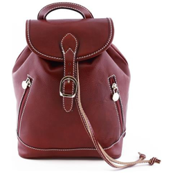Zaino In Pelle Colore Rosso - Pelletteria Toscana Made In Italy - Zaino en oferta