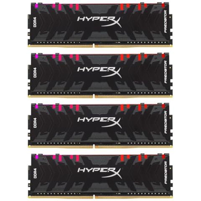 Kit Memoria Dimm HyperX Predator RGB 32 GB (4 x 8 GB) DDR4 3200 MHz CL16 Colore Nero