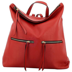 Zaino Donna In Vera Pelle Colore Rosso - Pelletteria Toscana Made In Italy - Zaino precio