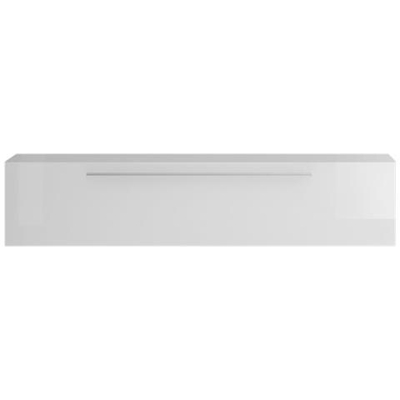 Elemento Murale Tv Orizzontale Laccato Bianco Brillante Con Asta Eternel