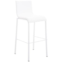 Sgabello Bar Impilabile Avola In Metallo Bianco E Similpelle I Sedia Alta Da Cucina Con Schienale Altezza Seduta 78 CM Bianco en oferta