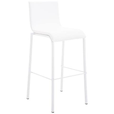 Sgabello Bar Impilabile Avola In Metallo Bianco E Similpelle I Sedia Alta Da Cucina Con Schienale Altezza Seduta 78 CM Bianco