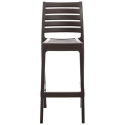 Sgabello Bar Ares in Polipropilene I Sgabello Impilabile con Schienale I Sgabello Outdoor H75 CMI Sgabello Cucina Bancone Resistente Marrone en oferta