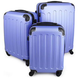 Valigie Da Viaggio, Set Di Valigie, 51 61 71 Cm, Blu Cielo, Abs, Angoli Protettivi, Materiale: Plastica Abs en oferta