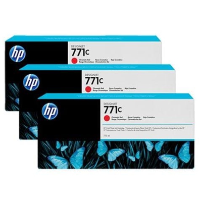 B6Y32a Cartuccia Ink Originale 771C Rosso Cromatico per HP DesignJet Z6200 Z6600 Z6800 Confezione 3 pezzi