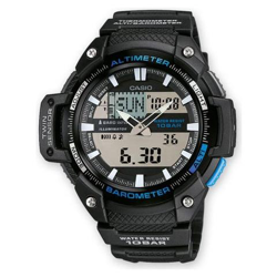 Sgw-450h-2ber. Notevole E Inconfondibile È Questo Orologio Casio Analogico E Digitale. Il Chiaro Display Neo Con Le Grosse Lancette È In Netto Contrasto Con La Cassa Nera E I Suoi Luminosi Accenti Di Colore Blu. Resistente All'acqua Fino A 10 en oferta