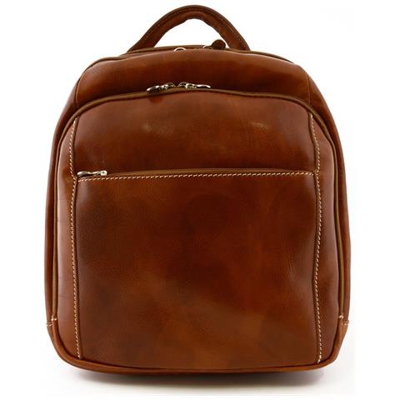 Zaino In Pelle Colore Cognac - Pelletteria Toscana Made In Italy - Zaino