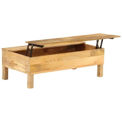 Tavolino Da Caffè In Legno Massello Di Mango 110x55x35 Cm