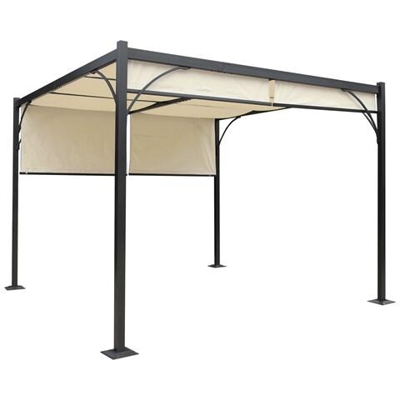 Gazebo Pergola Baldacchino Apribile Granada Alluminio Poliestere 3x3m Avorio