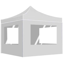 Gazebo Pieghevole Con Pareti Alluminio 2x2 M Bianco precio