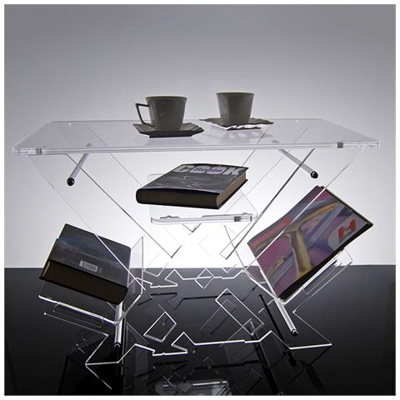 Tavolino Basso Da Salotto E Da Caffè Design Moderno In Plexiglass Transparente Ariel