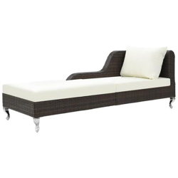 Lettino Prendisole Con Cuscino In Polyrattan Marrone precio