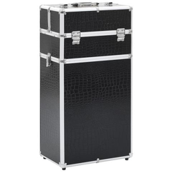 Valigia Trolley Per Cosmetici Alluminio Nero Design Coccodrillo precio