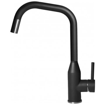 Miscelatore Monocomando con canna girevole e doccetta estraibile Dora Plus 20x38 cm Keratek Plus Black Nero Assoluto 86