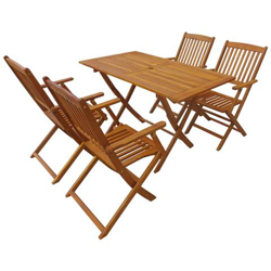 Set Da Pranzo Per Esterni 10 Pz In Legno Massello Di Acacia precio