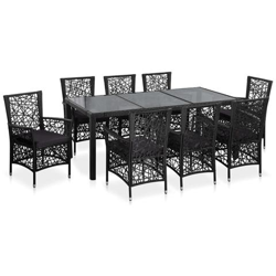 Set Da Pranzo Da Giardino 9 Pz In Polyrattan Nero precio
