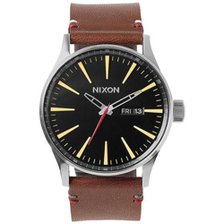 Orologio Nixon Sentry Leather Brass Nero Marrone (default, Marrone) características