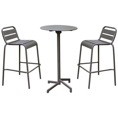 Opera - Set Tavolo In Metallo Cm Ø 60 X 102 H Con 2 Sedute