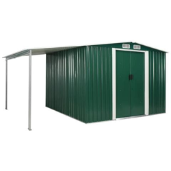 Capanno Giardino Porte Scorrevoli Verde 386x259x178 Cm Acciaio características