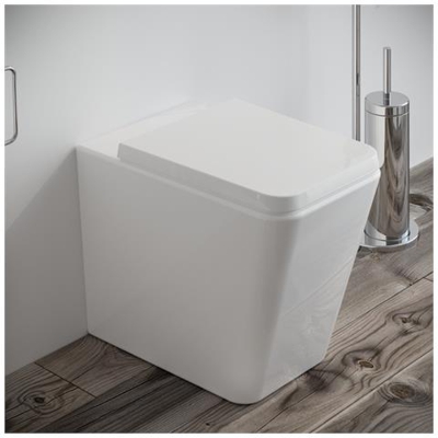 Vaso Wc SQUARE filo muro In ceramica completo di Sedile Softclose