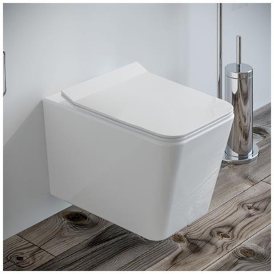 Vaso Wc SOSPESO filo muro In ceramica completo di Sedile Softclose SQUARE
