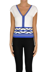 Viscose-blend knit top en oferta