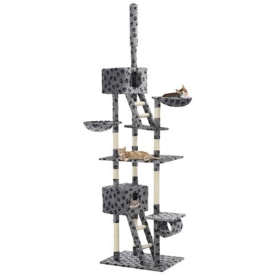 Albero Per Gatti Con Tiragraffi In Sisal 230-260 Cm Grigio