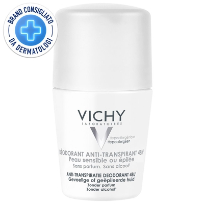 VICHY Deodorante Roll-On Pelle Sensibile o Depilata