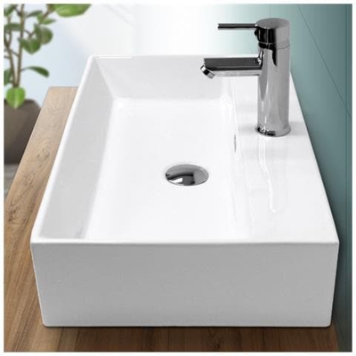 Lavabo Da Appoggio Rettangolare Ceramica Bianco 605x365 Mm Lavandino D'appoggio