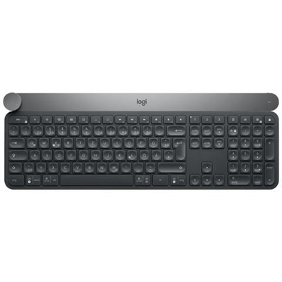 Tastiera Wireless Craft con Manopola Retroilluminata Colore Nero / Grigio (Layout Svizzero)