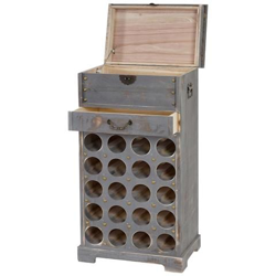 Serie Vintage Portabottiglie Per Vini Lucan Legno Paulonia 31x48x94cm Grigio en oferta