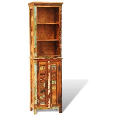 Biblioteca In Legno Anticato Solido Stile Vintage