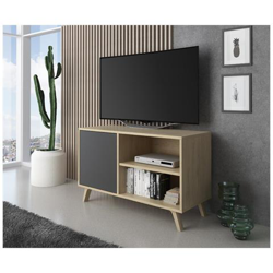 Mobile Tv 100 Con Porta Sinistra, Soggiorno, Modello Wind, Struttura Colore Puccini, Porta Colore Grigio Antracite, Misure 92x40x40x57cm Di Altezza. características