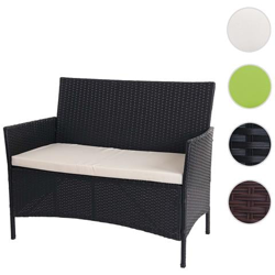 Serie Halden Per L'esterno Divano Sofa 2 Posti Polyrattan Antracite Con Cuscino Avorio características