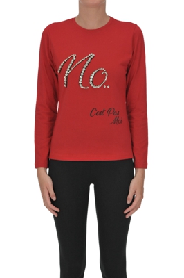 Embellished cotton t-shirt