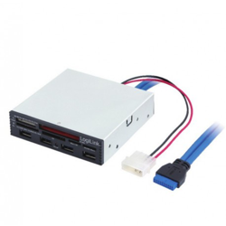 LogiLink Lettore Scrittore di Memorie Int. USB 3.0 Alloggio 3,5 '' con HUB 3 Porte Bianco  IUSB3-CARD-4P2 características