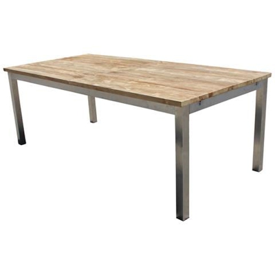 Jupiter - Tavolo Da Giardino Allungabile In Acciaio E Teak 160/240 X 100