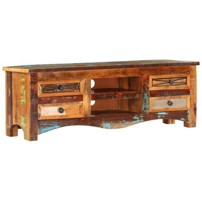 Mobile Porta Tv 120x30x40 Cm In Legno Massello Di Recupero