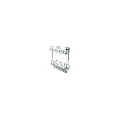 8934511 Carrello Portabottiglie Estraibile Con Chiusura Soft Per Mobile Di Cucina, Argento, 200 Mm