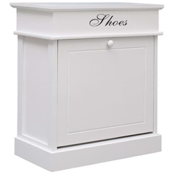 Scarpiera Bianca 50x28x58 Cm In Legno Di Paulownia en oferta