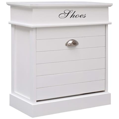 Scarpiera Bianca 50x28x58 Cm In Legno Di Paulownia