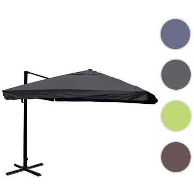 Ombrellone Parasole Hwc-a96 3x3m Con Volante Antracite Girevole Senza Base