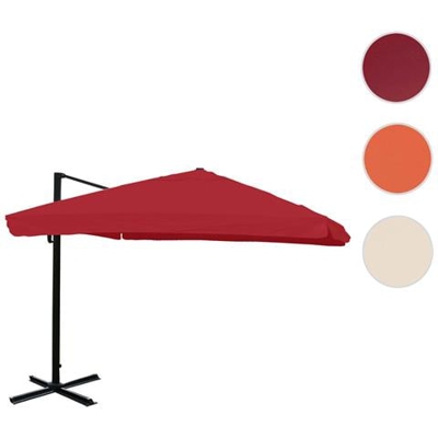 Ombrellone Parasole Hwc-a96 3x4m Alluminio Con Volante Bordeaux Senza Base