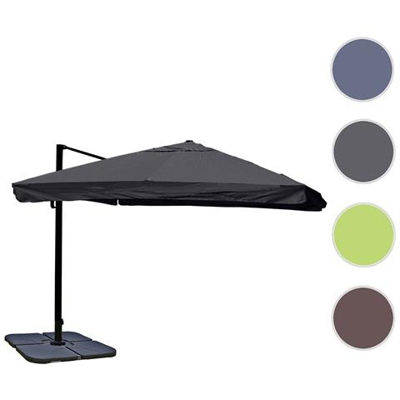 Ombrellone Parasole Hwc-a96 3x3m Con Volante Antracite Con Base