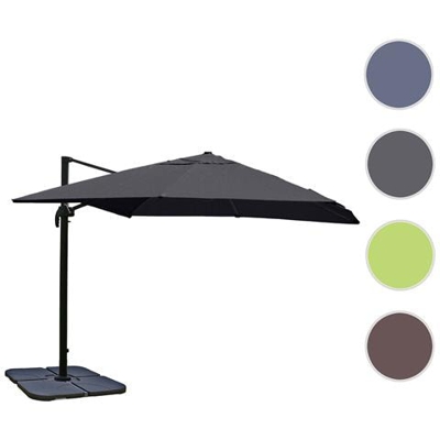 Ombrellone Parasole Hwc-a96 3x3m Alluminio Antracite Girevole Con Base