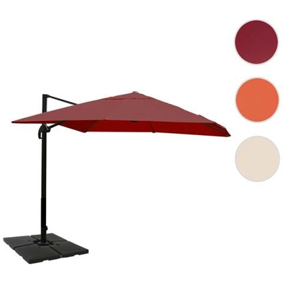 Ombrellone Parasole Hwc-a96 3x4m Alluminio Bordeaux Girevole Con Base