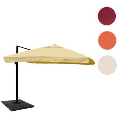 Ombrellone Parasole Hwc-a96 3x4m Con Volante Avorio Girevole Con Base