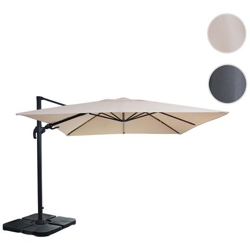 Ombrellone Parasole Hwc-a96 Orientabile 3x3m Avorio Girevole Con Base en oferta