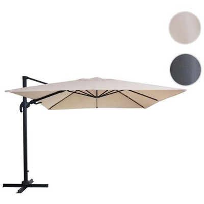 Ombrellone Parasole Hwc-a96 Orientabile 3x3m Alluminio Avorio Senza Base
